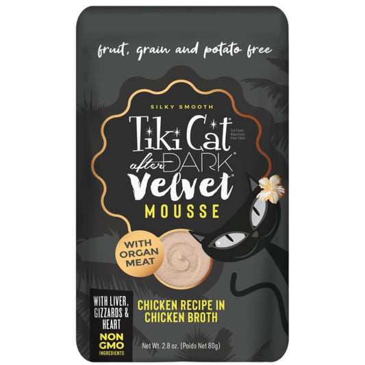 Tiki Cat After Dark Velvet Mousse Chicken Recipe in Chicken Broth Wet Cat Food