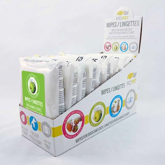 foufouBRANDS Pet Spritzers Appletini 100% Bamboo Pet Wipes 15 pk