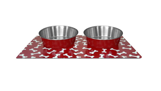 Arjan Red Bone Bowl with Mat