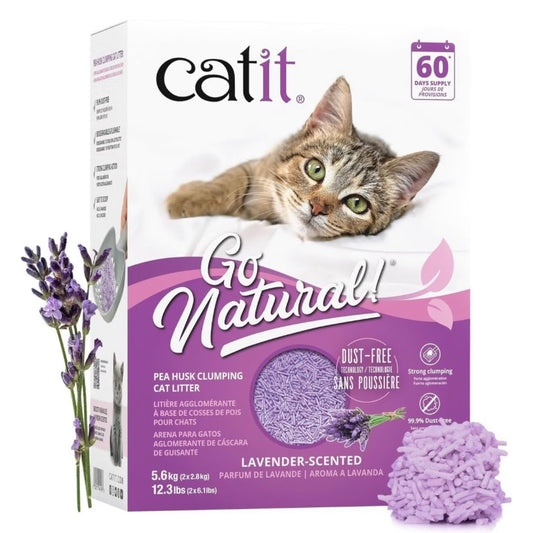 Catit Go Natural! Pea Husk Clumping Cat Litter - Lavender