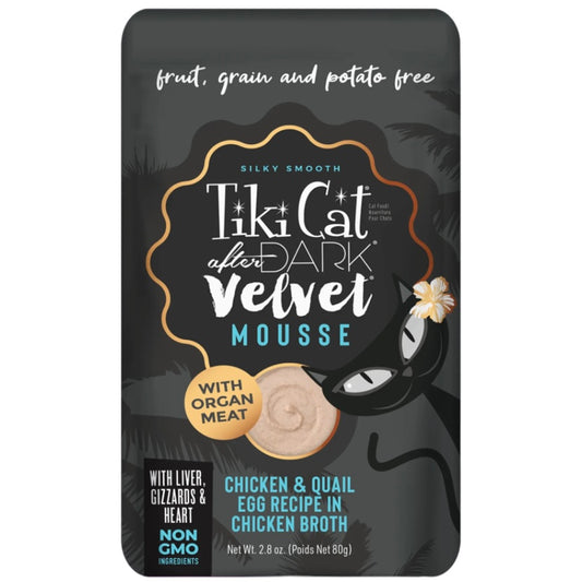 Tiki Cat After Dark Velvet Mousse Chicken & Quail Egg Recipe in Chicken Broth Wet Cat Food