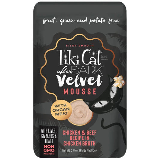 Tiki Cat After Dark Velvet Mousse Chicken & Beef Recipe in Chicken Broth Wet Cat Food