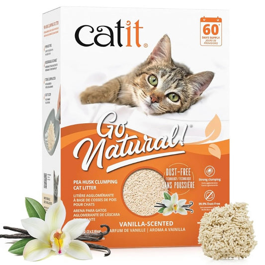 Catit Go Natural! Pea Husk Clumping Cat Litter - Vanilla
