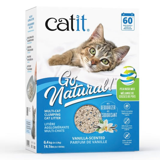 Catit Go Natural! Pea Husk Mix Multi-Cat Clumping Cat Litter - Vanilla