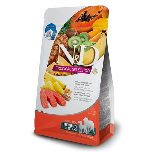 Farmina N&D Salmon, Spelt, Oats & Tropical Fruits Dog Dry Food Med/Maxi