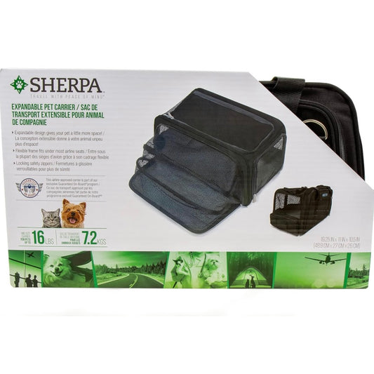 Sherpa's Expandable Travel Pet Carrier Foldable - Black