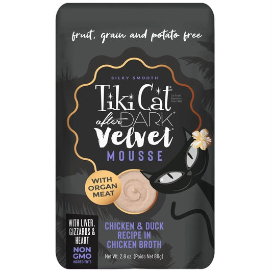 Tiki Cat After Dark Velvet Mousse Chicken & Duck Recipe in Chicken Broth Wet Cat Food