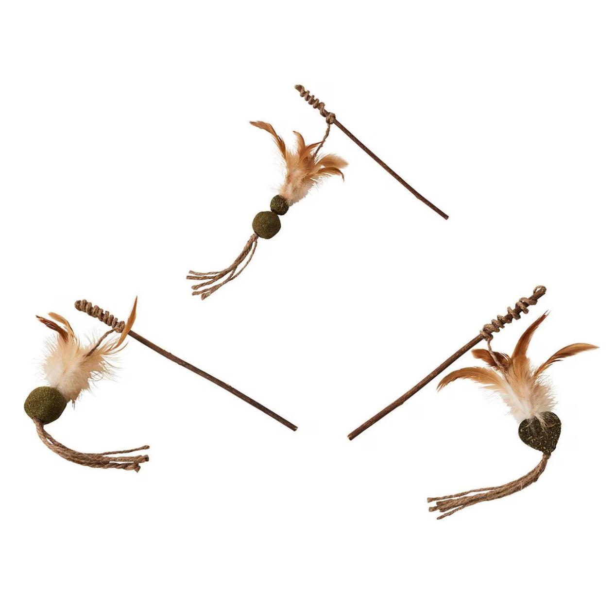 SPOT Naturals Silvervine Teaser Wand Assorted Cat Toy