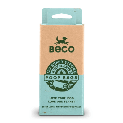 BECO PETS Poop Poop Bags Spearmint Scent - 60 bags (4 rolls of 15)