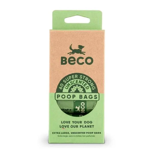 BECO PETS Poop Bags Travel Pk - 60 bags (4 rolls of 15)
