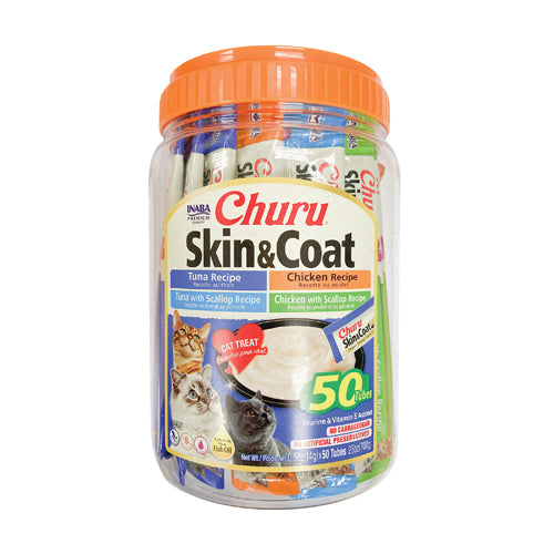 INABA CHURU PURÉES VARIETY PACK Skin & Coat (50 Pack)