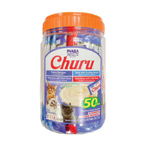 INABA Cat Churu Purées Variety Pack (50) Tuna Seafood Recipes