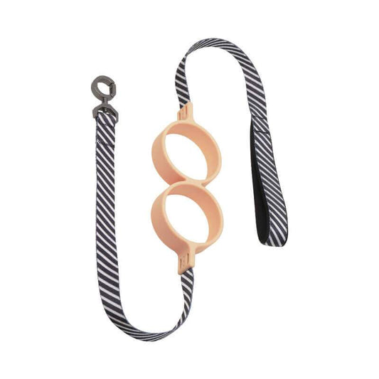 PIDAN Shock Absorbing Dog Leash - Circle, Black/White Color Stripes Style