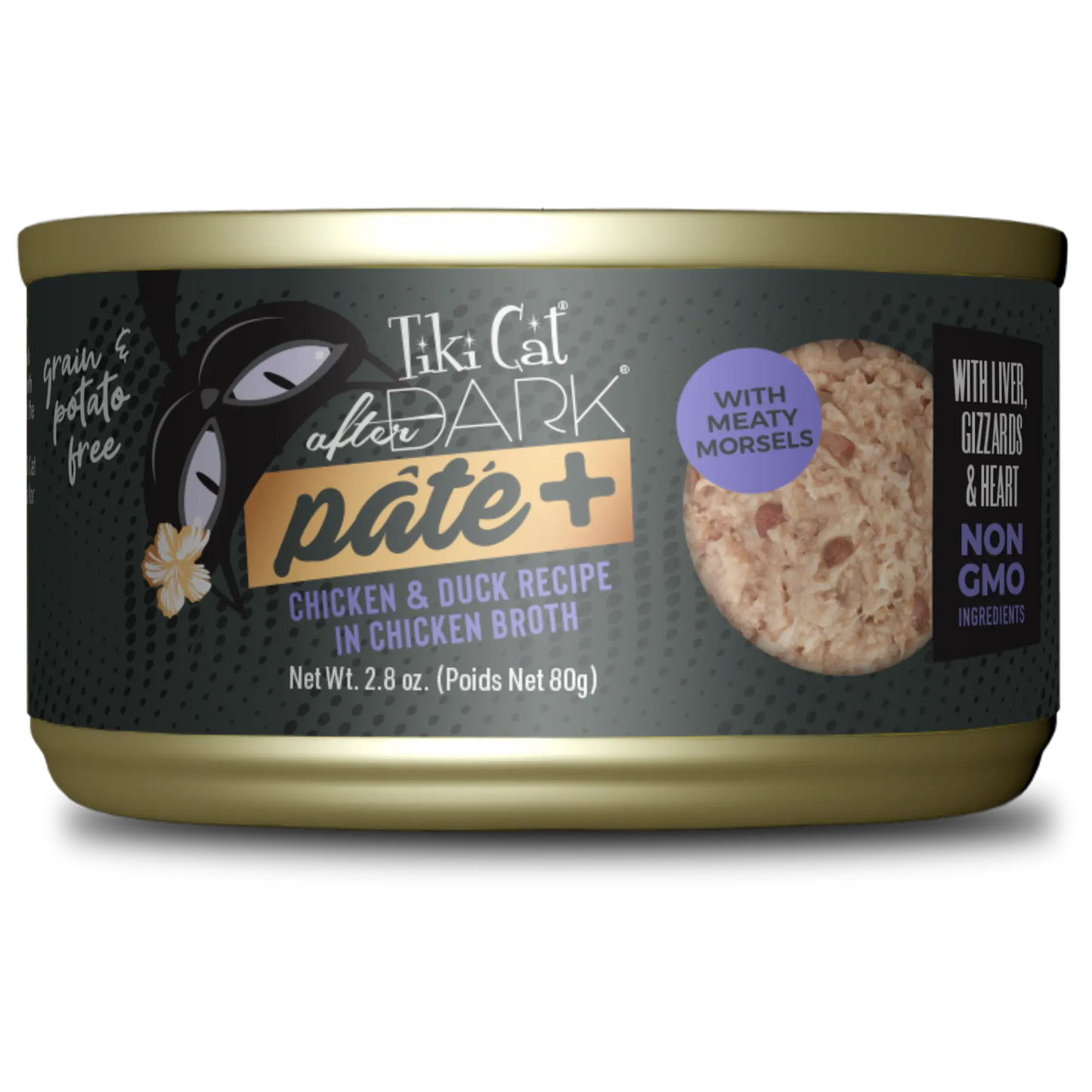 Tiki Cat After Dark Pate+ Chicken & Duck Recipe in Chicken Broth Wet Cat Food