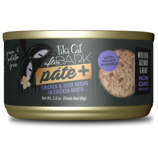 Tiki Cat After Dark Pate+ Chicken & Duck Recipe in Chicken Broth Wet Cat Food