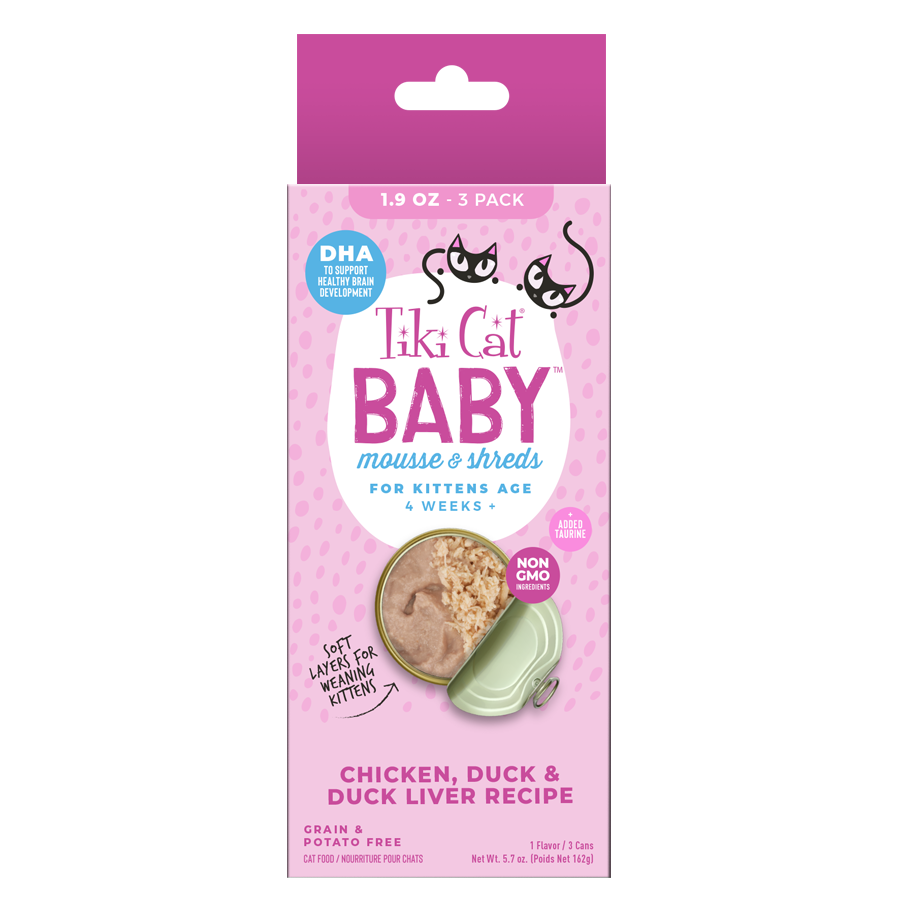Tiki Cat Baby Mousse & Shreds Chicken, Duck & Duck Liver