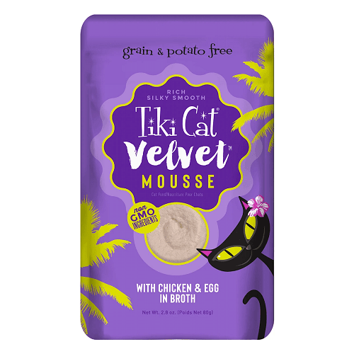 Tiki Cat Velvet Pouches Grain Free Chicken & Egg