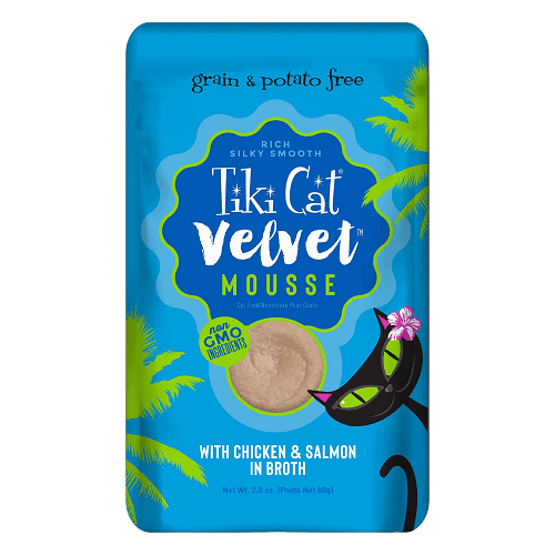 Tiki Cat Velvet Pouches Grain Free Chicken & Salmon