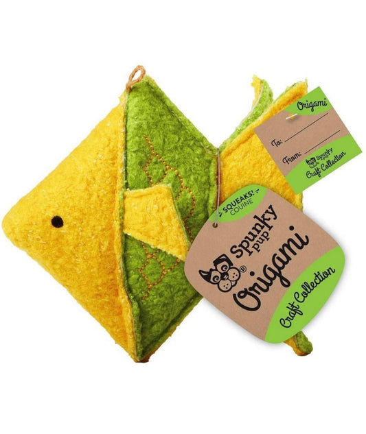 Spunky Pup Origami Plush Fish Dog Toy