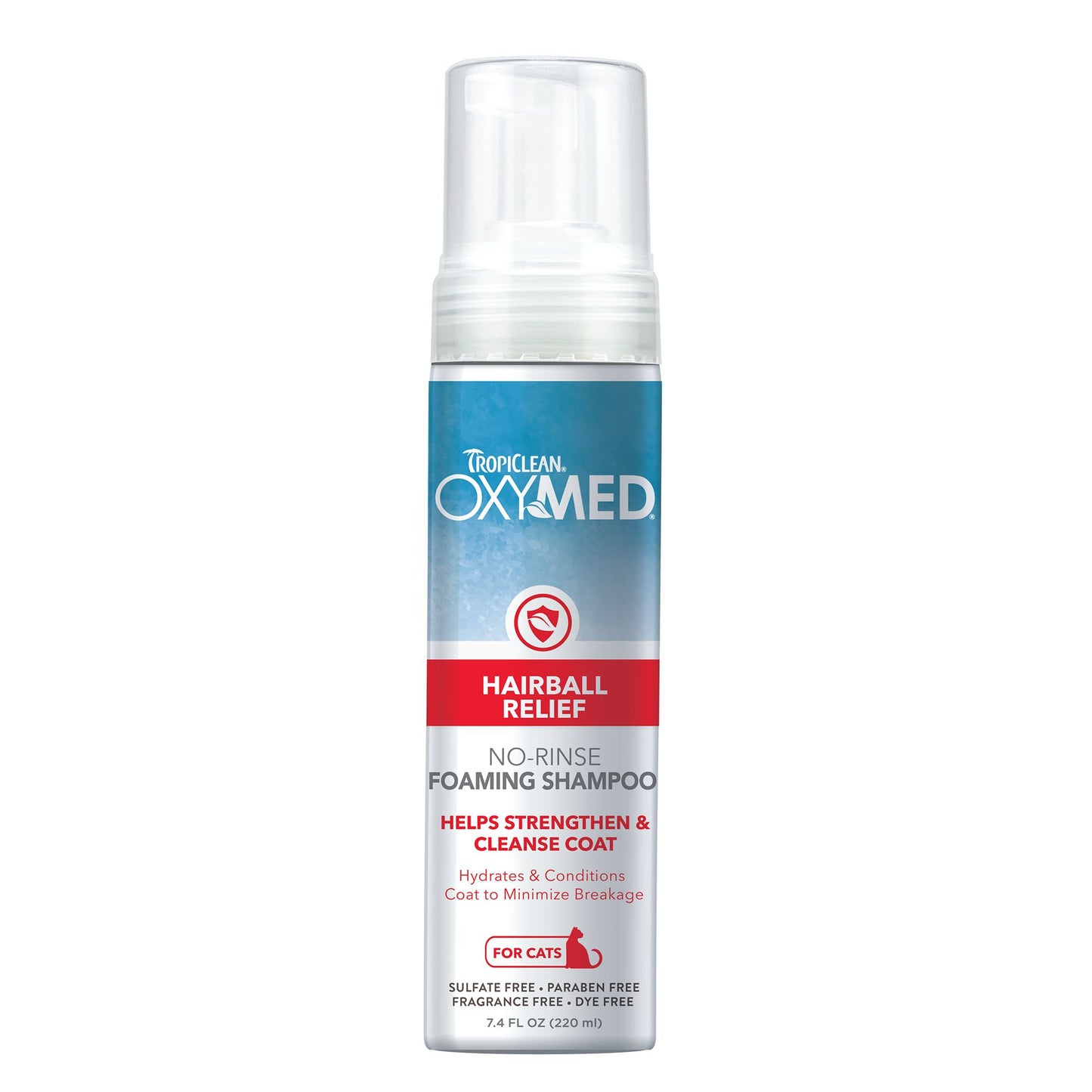 Tropiclean Oxymed Hairball Relief No Rinse Foaming Cat Shampoo