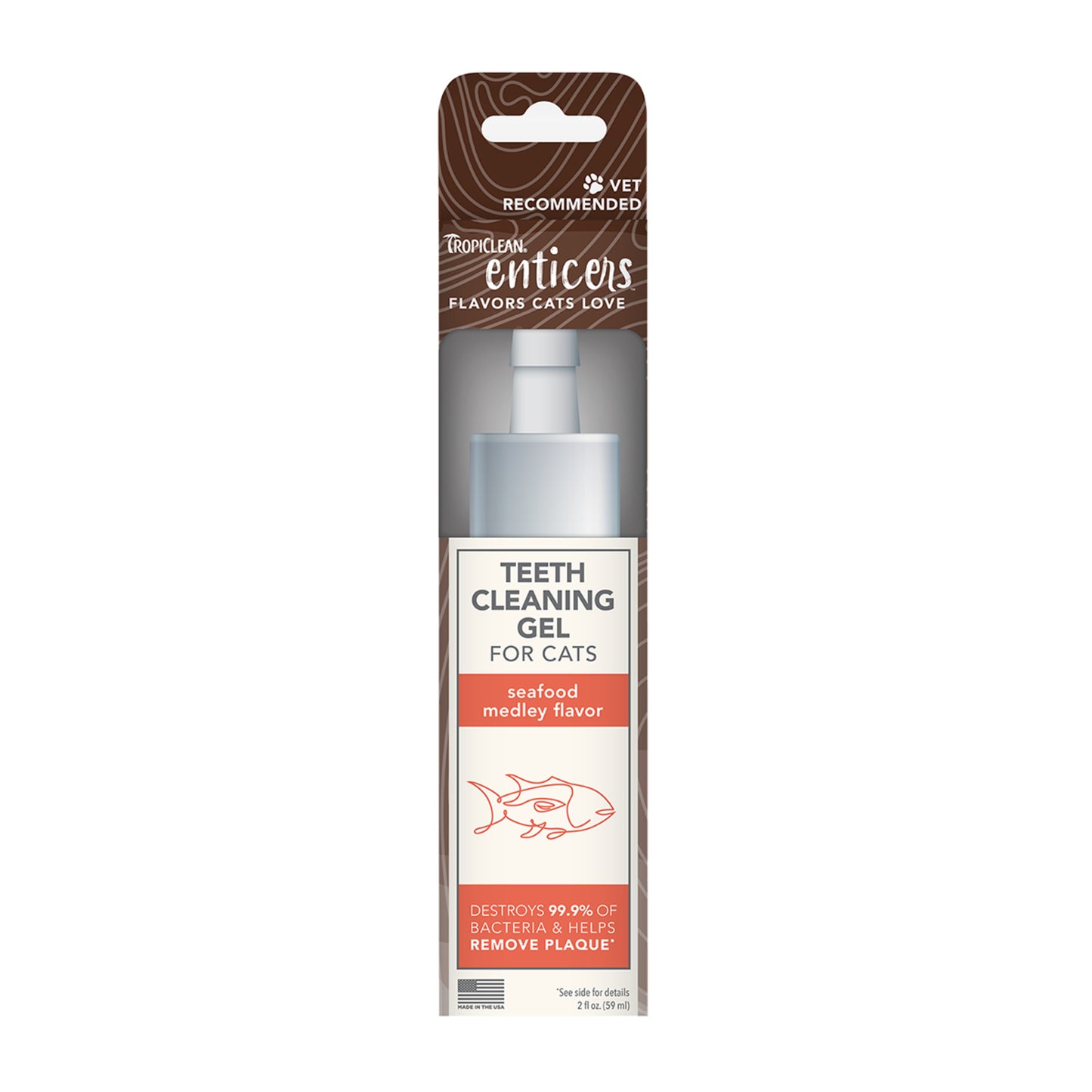 Tropiclean Enticers Teeth Cleaning Gel Seafood Medley for Cats