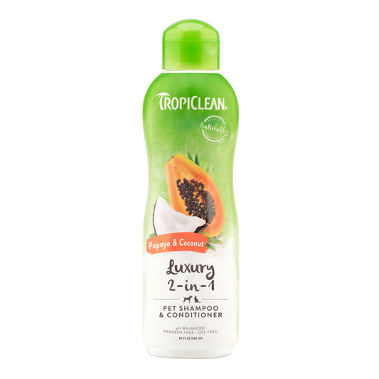 Tropiclean Luxury 2-in-1 Shampoo & Conditioner - Papaya & Coconut