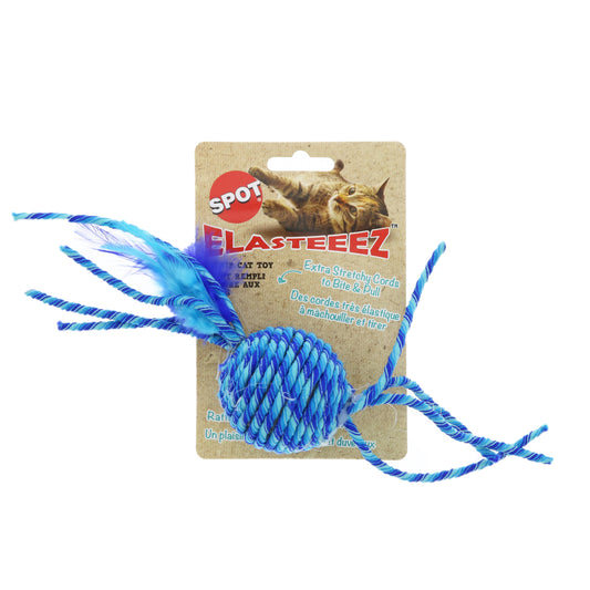 SPOT Elasteeez Ball & Feather Assorted Cat Toy