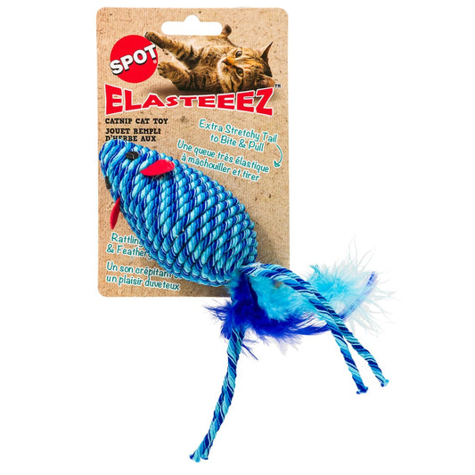 SPOT Elasteeez Mouse & Feather Assorted Cat Toy