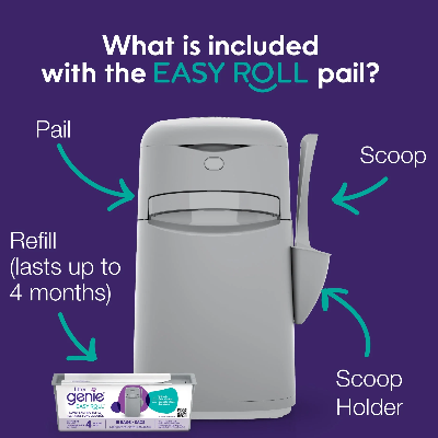 Litter Genie Easy Roll Cat Litter Disposal System, Scoop, Holder & Refill (Up To 4 Months)