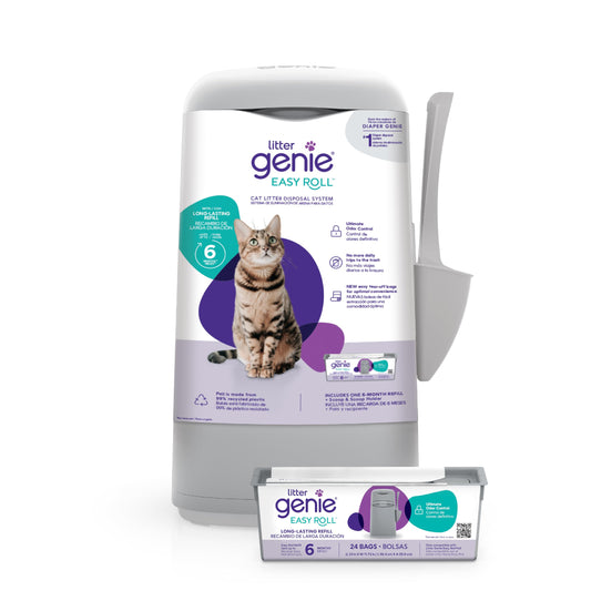 Litter Genie Easy Roll Cat Litter Disposal System, Scoop, Holder & Refill (Up To 4 Months)