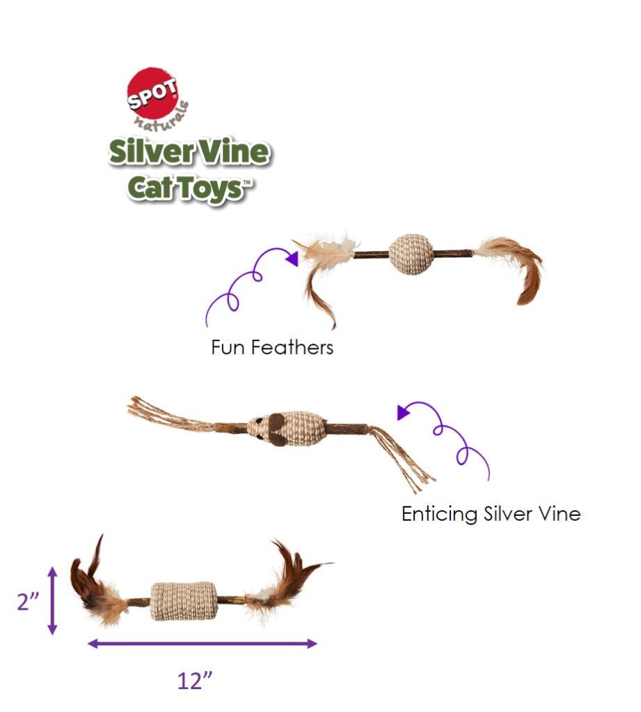 SPOT Naturals Silvervine Cord/Stick Assorted Cat Toy