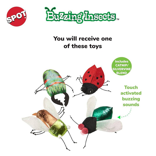 SPOT Buzzing Insects Assorted Cat Toy 5"