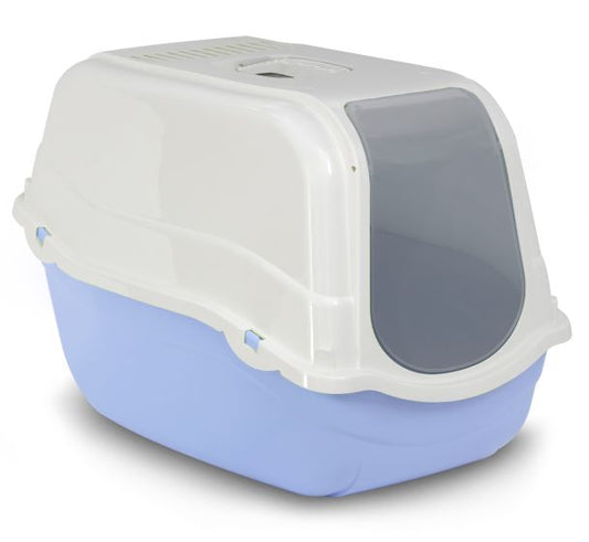 Bergamo Litter Pan Romeo with Top and Filter - Azure Blue
