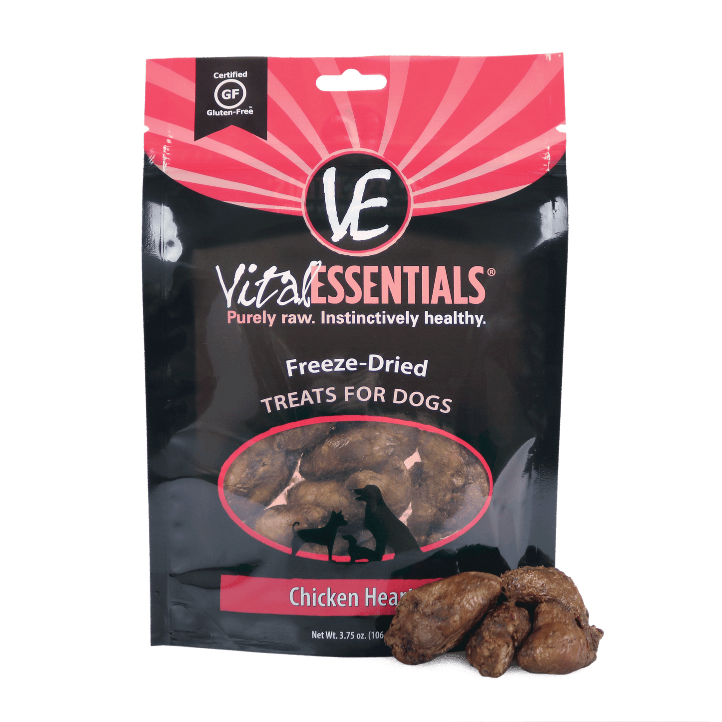 VE Dog Chicken Hearts Freeze-Dried Treats