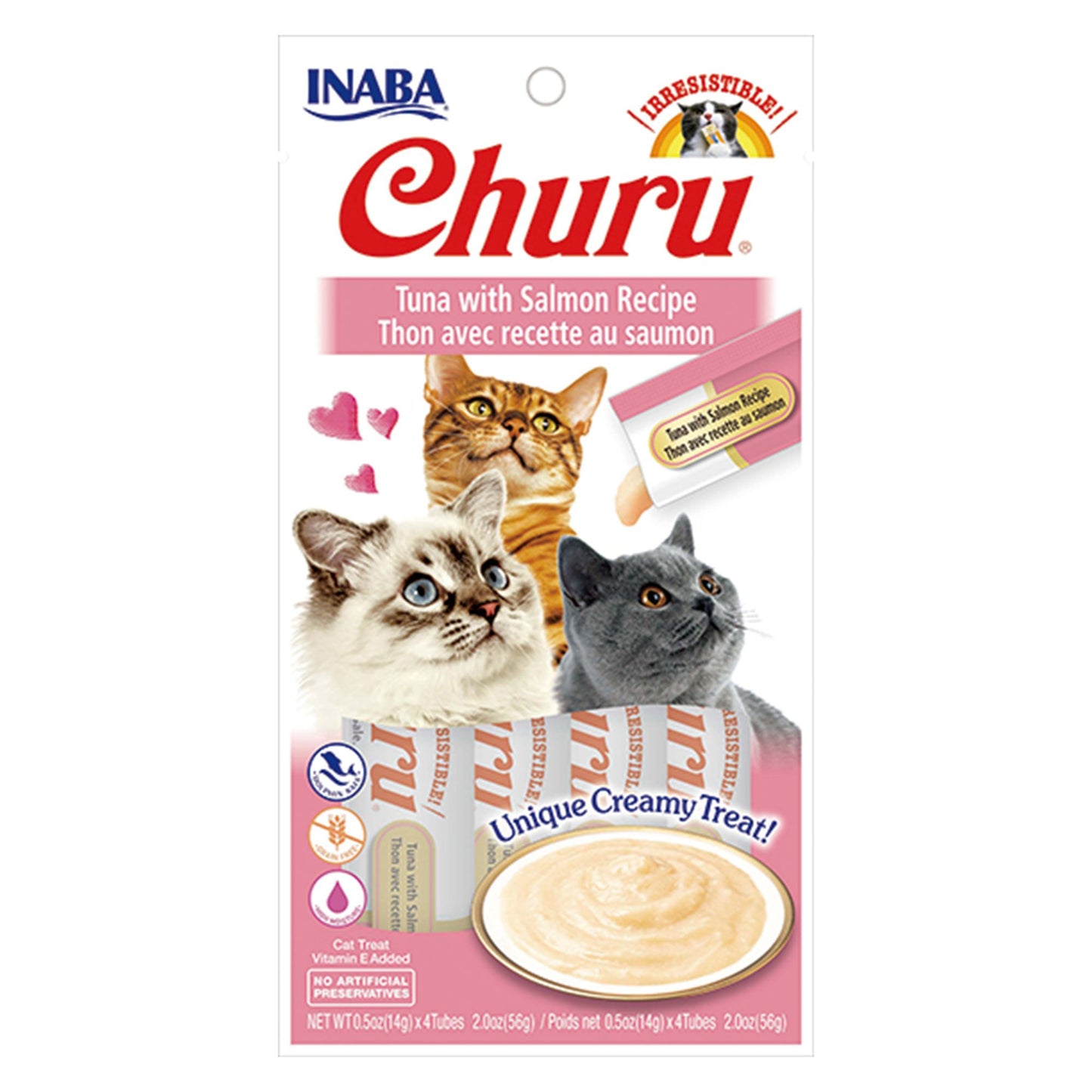 INABA CHURU PURÉES Tuna with Salmon Recipe (4 Pack)