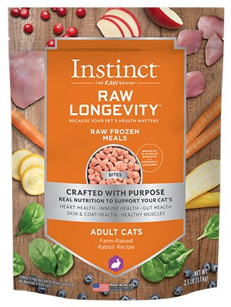 INSTINCT Longevity Frozen Raw Adult Rabbit Bites Cat