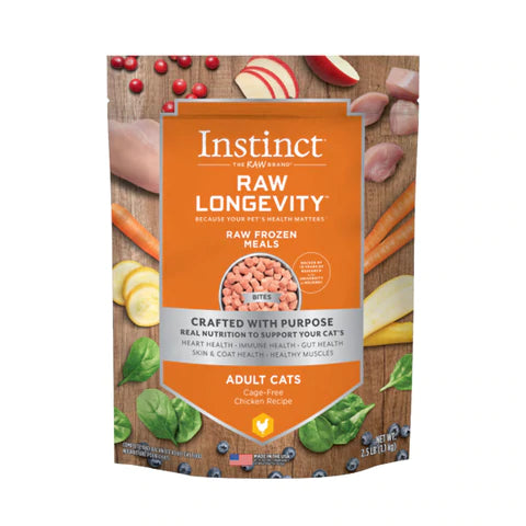 INSTINCT Longevity Frozen Raw Adult Chicken Bites Cat