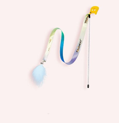 TouchCat Cat Teaser Feather - Ribbon Blue