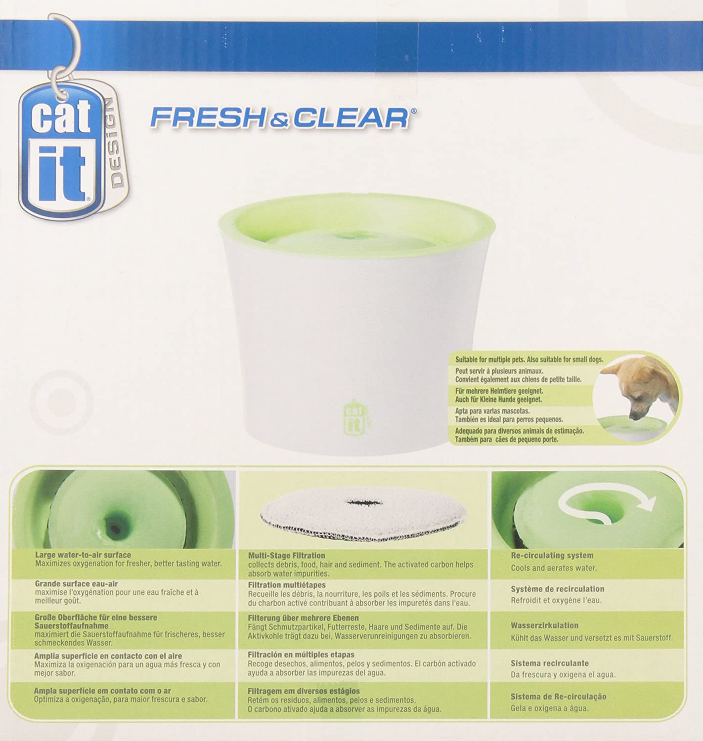CATIT Design Fresh & Clear Drinking Fountain, 3.2 qt (3 L)