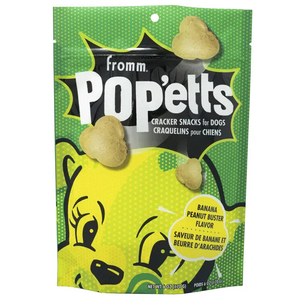 Fromm POP'etts Banana Peanut Buster Cracker Snacks for Dogs