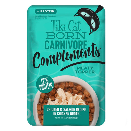 Tiki Cat Complements Chicken & Salmon Recipe in Chicken Broth Wet Cat Food Topper