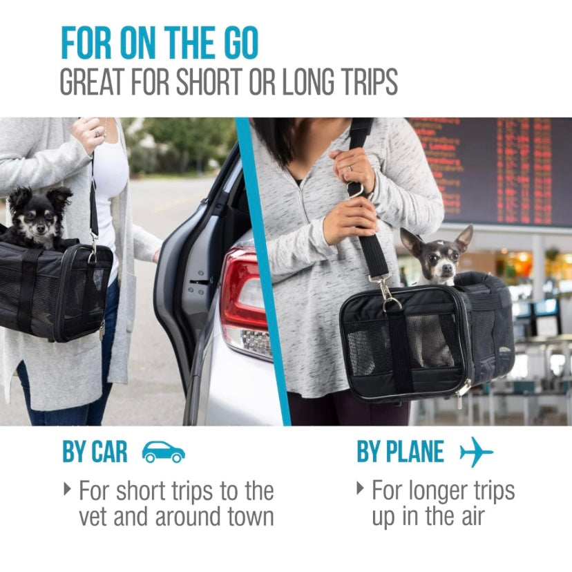 Sherpa's Expandable Travel Pet Carrier Foldable - Black