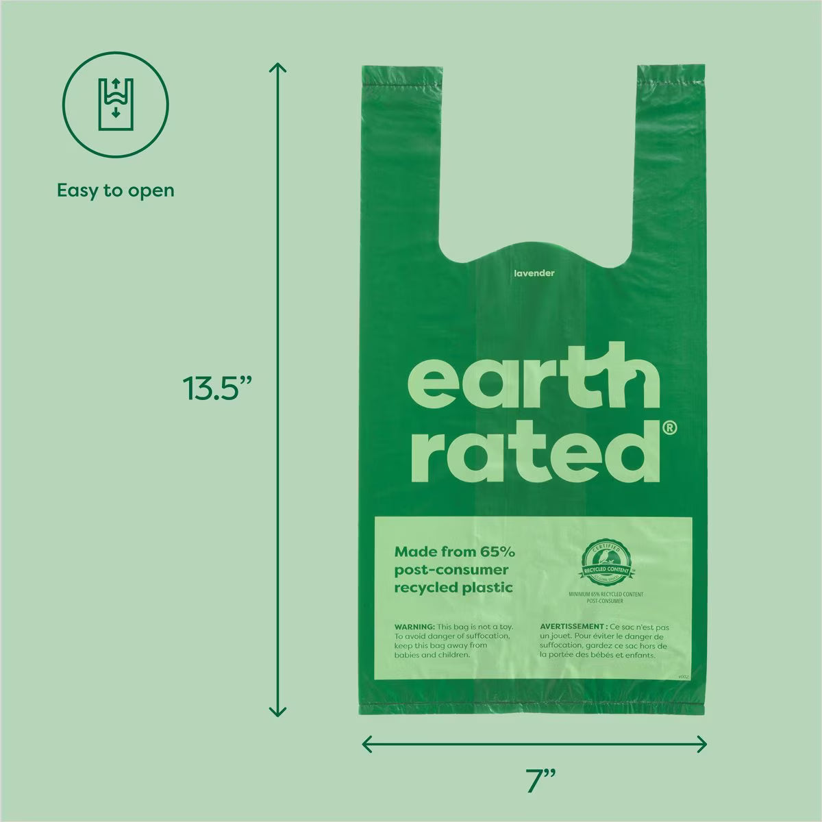 Earth Rated Eco-Friendly Handle Bags
