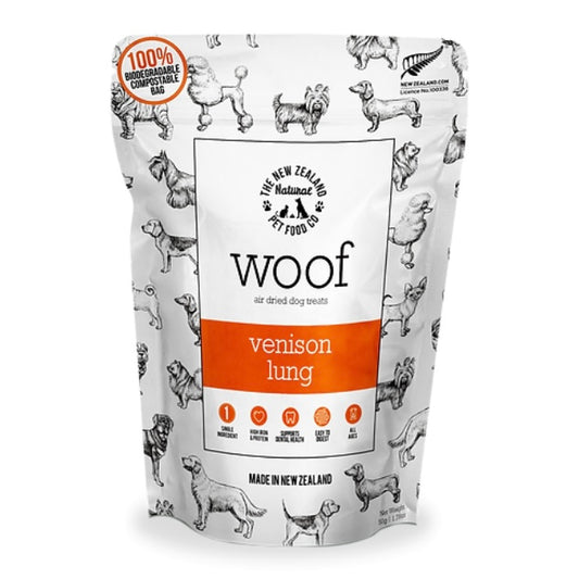 Woof Air Dried Venison Lung Dog Treats