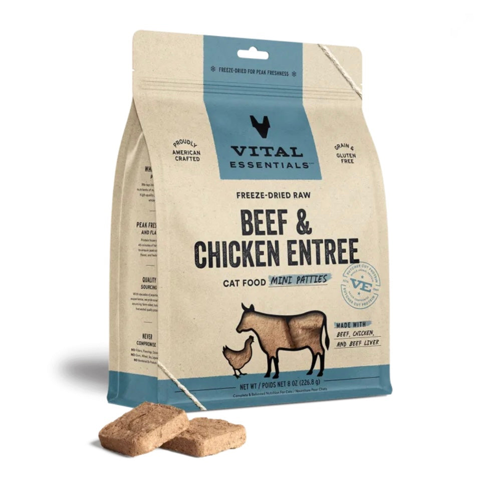 VE Beef & Chicken Mini Patties FD Cat Food