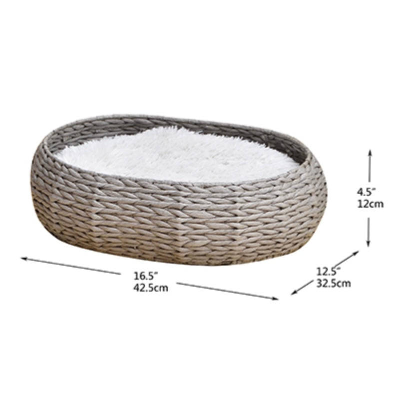 Petpals Natural, Handwoven Buttercup Grey Pet Basket