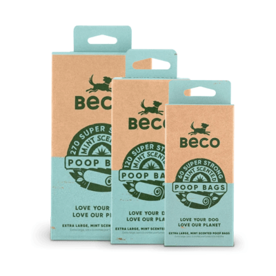 BECO PETS Poop Bags Spearmint Scent - 270 bags (18 rolls of 15)