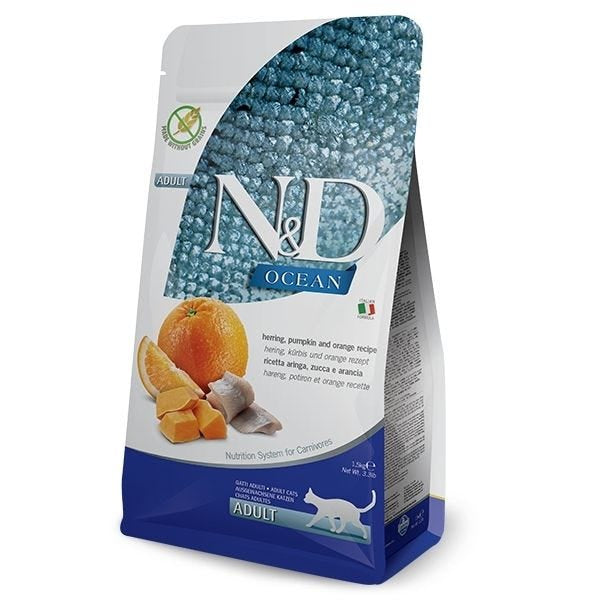 Farmina N&D Herring, Orange & Pumpkin Adult Cat Dry Food