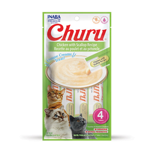 INABA CHURU PURÉES Chicken with Scallop Recipe (4 Pack)