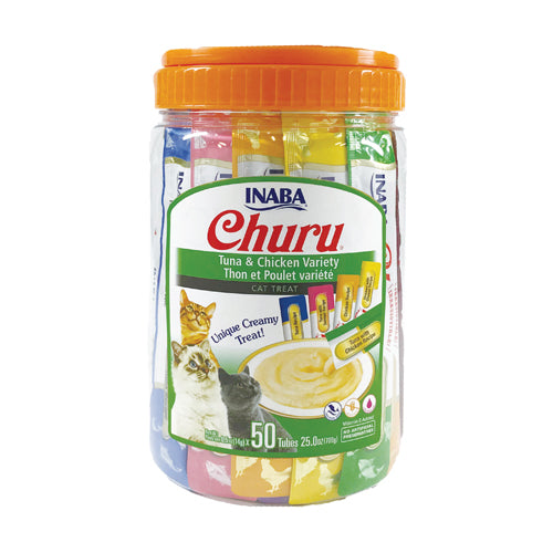 INABA CHURU PURÉES VARIETY PACK Tuna & Chicken Recipes (50 Pack)